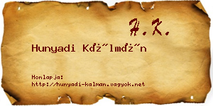 Hunyadi Kálmán névjegykártya