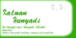 kalman hunyadi business card
